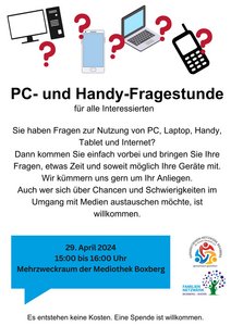 PC- und Handyfragestunde Flyer